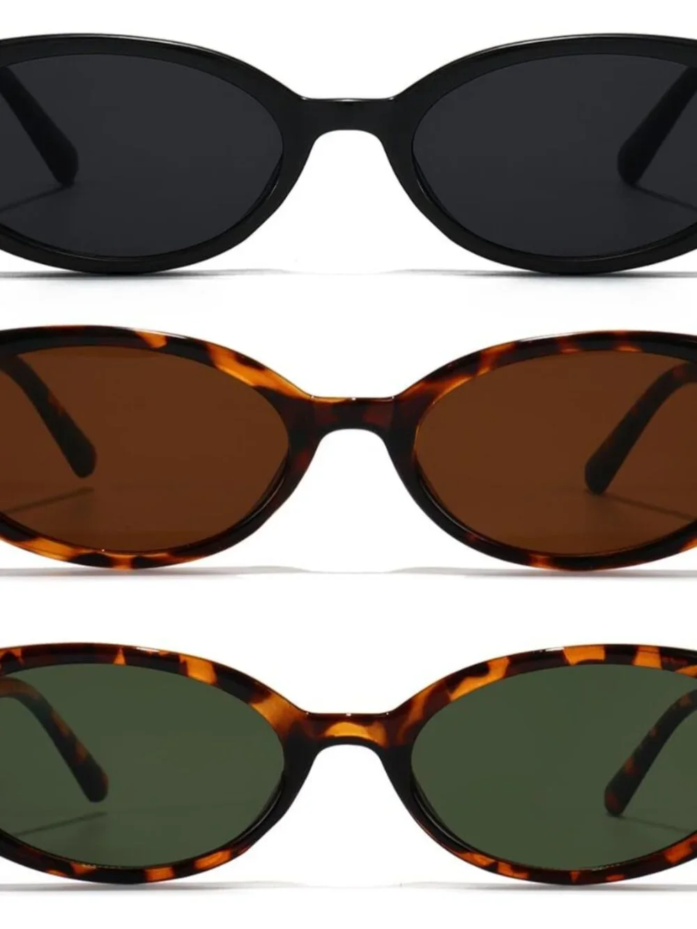 Lightweight 90s Style Oval Sunglasses - Full UV Protection - 3 Stylish Colors